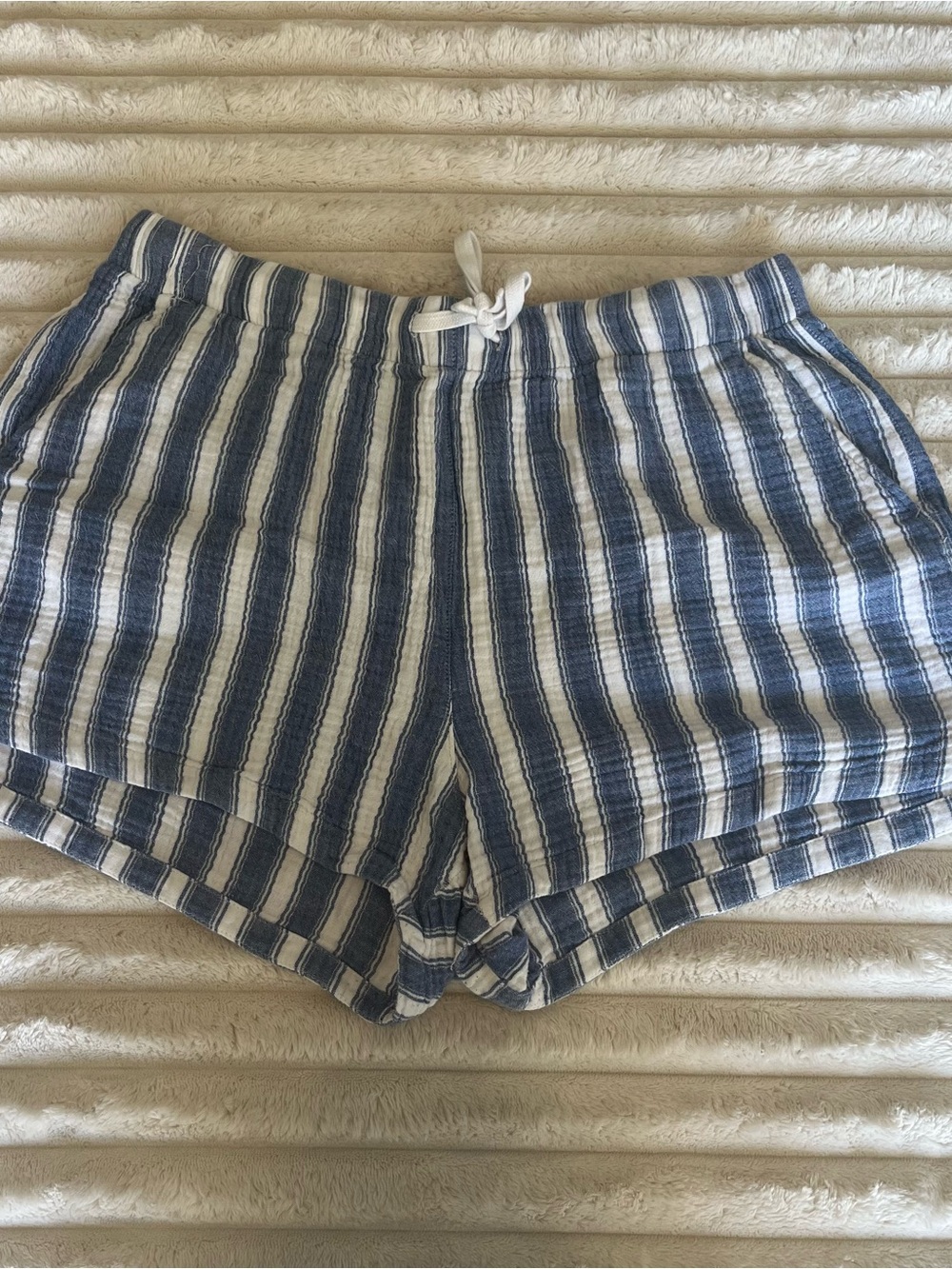 Gentle Fawn Blue & White Striped Athletic Lounge Shorts
